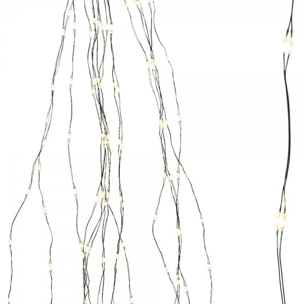 Guirnalda fija micro led para árbol de 180 cm, 408 leds, luz cálida, exterior