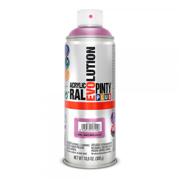 Pintura acrílica spray evolution 520 cc ral 4001 red lilac 300 g (pack 2 unidades)