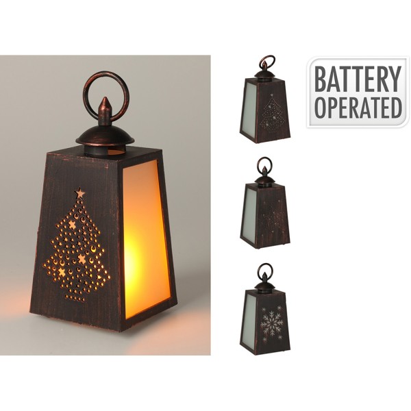 Farol led efecto llama, a pilas, modelos variados, 10 x 19 cm