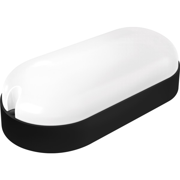 Aplique led oval negro ip65 9w.3cct